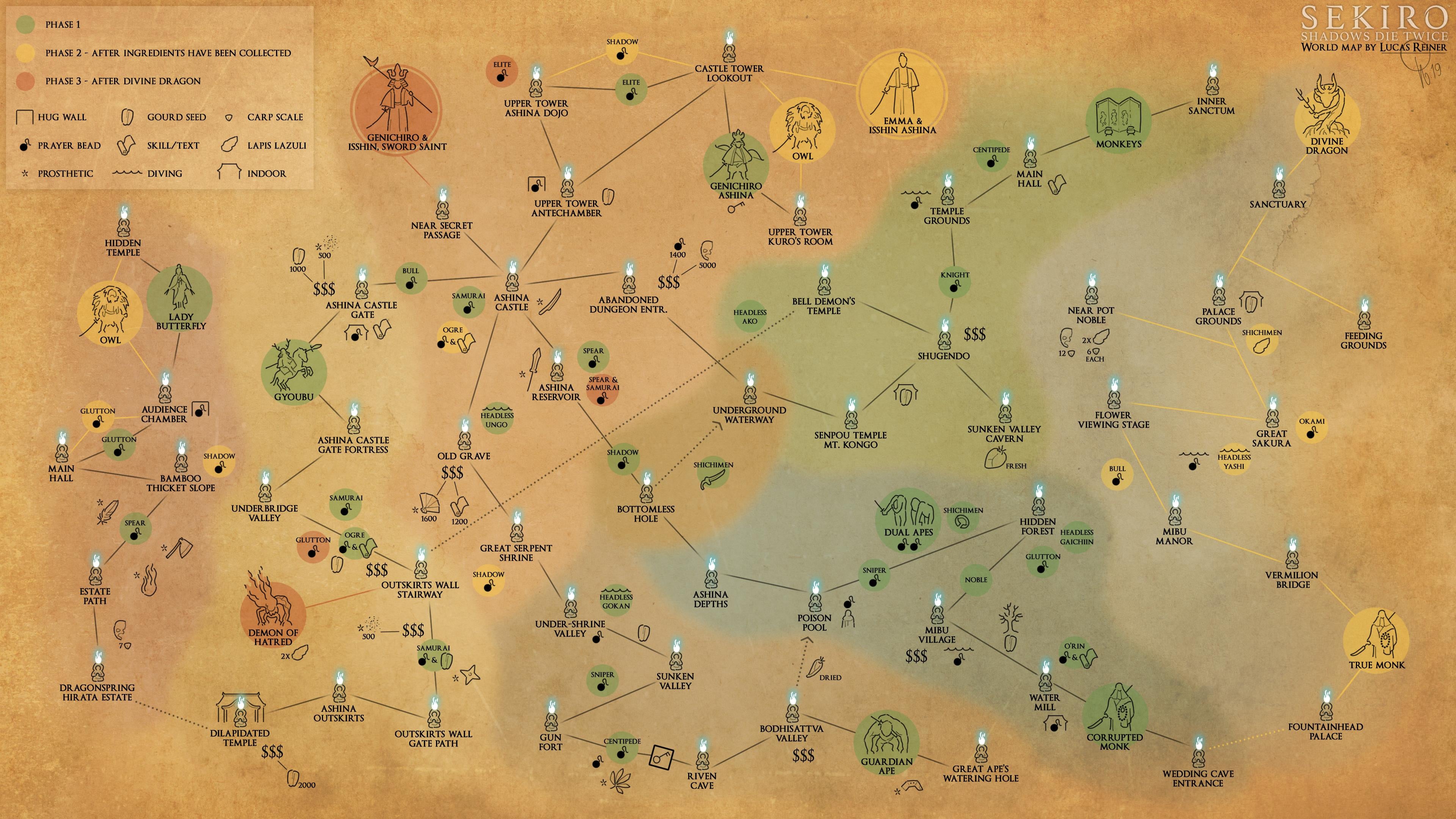 Sekiro Shadows Die Twice player creates brilliant map of item